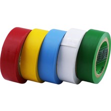 Karahanbey BADEM10 Elektrikçi Bandı 1 Adet Siyah Kırmızı Beyaz Izole Elektirik Bant Bandı Pvc Geniş 19 mm 10 Y