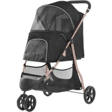 MarkEntegra Evcil Hayvan Arabası - Siyah, 74.5 x 52.2 x 98 Cm, Max 15 kg