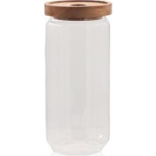 Karahanbey Ahşap Kapaklı Cam Saklama Kabı 1000 ml