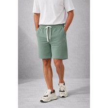 Polo State Erkek Yeşil Basic Lastikli Bağcıklı Regular Fit Şort