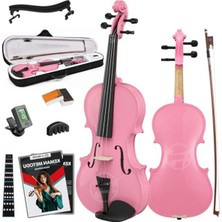 MarkEntegra 4/4 Akustik Pembe Keman Seti - Tam Boy Tasarım