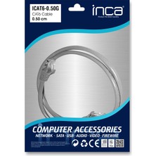 Bezos Inca ICAT6-0,50G 0,50MT 24AWG Cat6 Utp Patch Kablo Gri