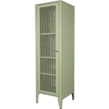 Alfafonet Ziglat Serisi Kilitli Metal Home Office Dolabı %70 Perfore Kapaklı Yeşil 450x1500x450 mm
