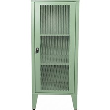 Alfafonet Ziglat Serisi Kilitli Metal Home Office Dolabı %70 Perfore Kapaklı Yeşil 450x1050x450 mm