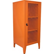 Alfafonet Ziglat Serisi Kilitli Metal Home Office Dolabı %70 Perfore Kapaklı Turuncu 450x1050x450 mm