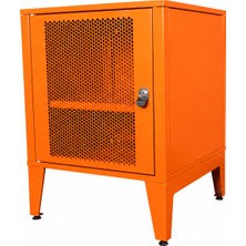 Alfafonet Ziglat Serisi Kilitli Metal Home Office Dolabı %70 Perfore Kapaklı Turuncu 450x600x450 mm
