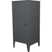 Alfafonet Ziglat Serisi Kilitli Metal Home Office Dolabı Metal Kapaklı Antrasit Gri 450x1050x450 mm