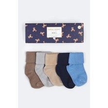 Bony Socks 5'li Paket Yenidoğan Bambu Bebek Çorap Renkli