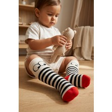 Bony Socks Bebek Gözlü Dizaltı Çorap Ekru