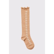 Bony Socks Bebek Çiçek Desenli Soket Çorap Kahverengi