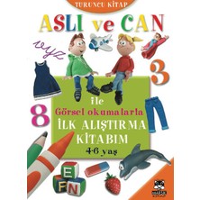 TeknoKapsül Aslı ve Can ile Görsel Okumalarla Ilk Alıştırma Kitabım - Turuncu Kitap (4-6 Yaş)