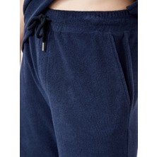 Xint Erkek Lacivert Regular Fit Pamuklu Havlu Sweat Şort