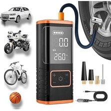 Larskas Enshall Taşınabilir Hava Kompresörü Lastik Şişirme - 150PSI Araba Lastikleri Hava Pompası Lastik Basınç Ölçerli LED Işık, 5400MAH Pil ve 12V Dc Akıllı Lastik Şişirme Cihazı Araba, Motosiklet, Bisiklet