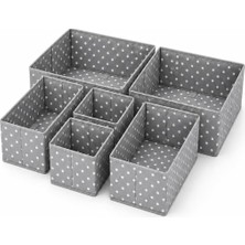 6'li Kumaş Çekmece Içi Düzenleyici Organizer Seti (Gri)