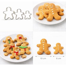 Deinhaus 3'lü Adam Kurabiye Kalıbı Seti – Paslanmaz Çelik Gingerbread Figür Hamur Kesici