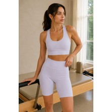 Quhox Kadın Lila Pedli Sporcu Sütyeni Crop Top