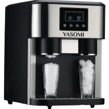 Yasomi Coolmaster ZBS15 3in1 Küp &amp; Kırılmış Buz, Soğuk Su LCD Dokunmatik Inox Gövde 2l Tanklı Buz Makinesi