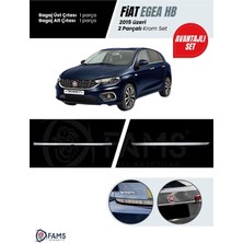 Fams Otomotiv Fiat Egea 2015-2019 Hb 2 Parça Krom Set (Bagaj Çıtası Üst + Bagaj Alt Çıtası) P.çelik