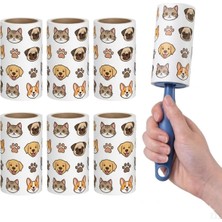 Deinhaus Tüy Toplayıcı Roller Seti, 6 Rulo, Kedi ve Köpek Tüyü Temizleyici, Ergonomik Sap, Hassas Yüzeylere Uygun