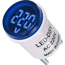 Roboyol Store Ac 220V Voltmetre Yuvarlak Mavi Eu Plug