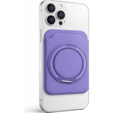 Coverzone Telefon Kartlığı 360 Derece Döner Yüzüklü Standlı Açılabilir Kart Bölmeli Manyetik Uyumlu Telefon Arkası Kart Tutucu Pratik Cüzdan Stand Aparatı