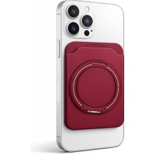 Coverzone Telefon Kartlığı 360 Derece Döner Yüzüklü Standlı Açılabilir Kart Bölmeli Manyetik Uyumlu Telefon Arkası Kart Tutucu Pratik Cüzdan Stand Aparatı