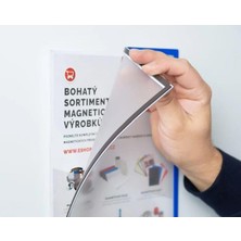 Hdg 5 Adet Mıknatıslı Şömiz Manyetik Evrak Tutucu Şeffaf Magnet Şömiz Dosya 21X30CM A4 - Mavi Kenarlı
