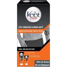 Veet Men Özel Bölgeler Için Krem &amp; Balsam Tüy Dökücü Krem Seti 100 + 50 ml
