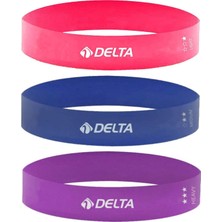 Delta Latex 3'lü Aerobik Pilates Direnç Egzersiz Bandı Squat Çalışma Lastiği,hafif - Orta - Tam