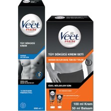 Veet Men Tüy Dökücü Krem Seti - Erkeklere Özel Hassas Ciltler ve Özel Bölgeler Için (1 x 200 Ml) &amp; Balsam