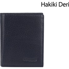 Gönderi(r) Erkek Lacivert  Hakiki Deri Dikey Cüzdan