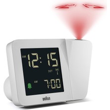 Braun Dijital Kablosuz Projeksiyonlu Çalar Saat, Orta Avrupa Saat Dilimi Için (Dcf) Negatif LCD Ekran, Hızlı Ayar ve Beyaz Alarm Bip Sesi, Model BC15W-DCF