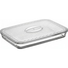 Paşabahçe Borcam Uyumlu Plastik Kapak 40X27 cm Dikdörtgen Borcam Kapağı - Fırın Kabı Saklama Kapağı, Bpa Içermez (Sadece Kapak)
