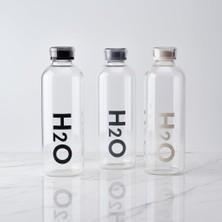 Deconox 1000 ml Renkli Kapaklı Borosilikat Cam Matara, Sızdırmaz Çevirmeli Vakumlu Kapaklı Suluk, Isıya Dayanıklı Geniş Ağızlı Detoks ve Su Şişesi (Bpa Içermez) (Beyaz)