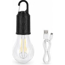 Orret Home Şarjlı Kamp Ampulü USB Type-C Girişli Asılabilir LED Ampul 3 Modlu Işık Gün Işığı Kamp Lambası Taşınabilir Acil Durum Işığı Kancalı Ampul Outdoor Kamp Aydınlatma