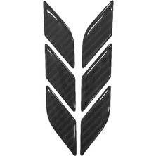 Larskas Araç Otomobil Motosiklet Bisiklet Karbon Siyah 6 Parça Çok Amaçlı 3D Sticker