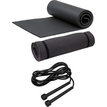 Buffer Pilates Yoga Matı 7 mm ve Atlama Ipi Pilates Egzersiz Seti Evde Spor Seti, Tek Ebat, DOP9713860FFER, Siyah