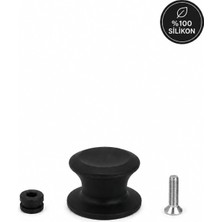 SILICONLY%100 Silikon Tencere Kapak Topuzu Isıya Dayanıklı Kapak Kulpu Paslanmaz Vida ve Silikon Conta