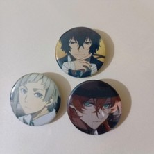 Ms Major Selection Bungo Stray Dogs Dazai Chuuya Atsushi Anime Buton Rozet 37MM 3 Adet
