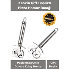 Empressco Çift Başlıklı Hamur Kesme Aracı, Pizza ve Mantı Için Kullanışlı Kesim Aleti