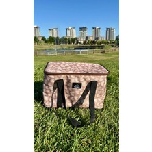 Bereketli Store 40 Litre Desenli Buzluk Termos Çanta | Büyük Boy Isı Yalıtımlı Piknik Kamp ve Plaj Çantası Papatya D