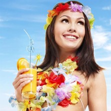 Cansa Hawaii Çiçekli Kolye Bileklik Seti