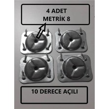 Hamadex Açılı Metal Bağlantı Aparatı, M8 Vida Girişli, 4 Adet, Mobilya Montaj Aparatı, Masa Sandalye Sehpa Için, Dayanıklı Metal Malzeme