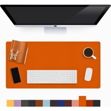 Modica® Lindos - Deri Mat, Masa Pedi, Büyük Mouse Pad, Ofis Için Mat, Su Geçirmez Mat, Ofis ve Ev Için Deri Pedi, Gaming Masa Matı, Masaüstü Için Masa Koruyucu Pedi (75 cm x 34 cm x 1,3) (Turuncu)