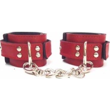 Alvera Collection Fiyonkx Fantezi Kırmızı Içi Peluş Deri Kelepçe 1201 Unisex