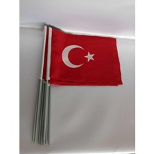 Lona Sanat Türk Bayrağı 20X30 Alpaka Kumaş Sopalı (20LI)