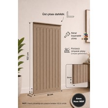 HMC Decor Çizgili Lambiri Görünümlü Boyanabilir Duvar Paneli 6mm Ham Mdf (54X102 Cm)