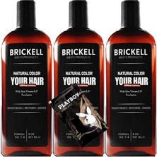 Alvera Collection Brickell Anti-White Erkeklere Özel 3 Adet x Beyazlık Giderici 237 ml Saç Sakal Bakım Şampuanı + 1 Hediye Jel ASIMX:0336
