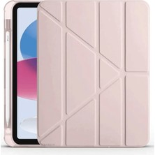 Uravas Store Apple Ipad 2022 10.9 (10.nesil) Kılıf Kalemlikli Mars Tablet Kılıfı - Rose Gold