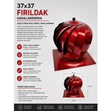 Dorello Baca Aspiratörü 37x37 cm Rüzgar Gülü Soba Borusu Kolay Montaj ve Isı Tasarrufu Özellikli 500 Lük Rüzgar Gülü Baca Fırıldağı